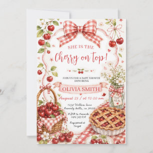 Cherry on Top Pie Baby Shower Invitation