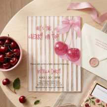Cherry On Top Pink Baby Girl Shower