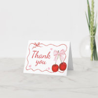 Cherry on Top Pink Bow Baby Shower