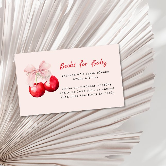 Cherry on Top Pink Bow Books for Baby  Enclosure Card (Creator Uploaded)
