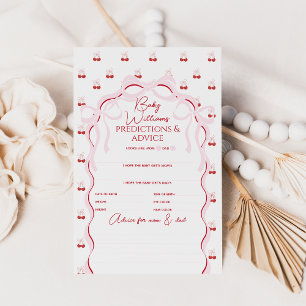 Cherry on Top Pink Bow Red Baby Shower Game