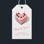 Cherry on Top Pink Heart Cake Bridal Shower Gift Tags<br><div class="desc">Add a charming finishing touch to your party favours with our Cherry on Top Pink Heart Cake Bridal Shower Gift Tags. Featuring a playful pink and red heart-shaped cake design, these gift tags are perfect for a fun and casual bridal shower. Fully customisable, you can add the bride-to-be’s name, a...</div>