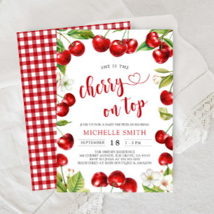 Cherry On Top Red Cherry Baby Shower Invitation