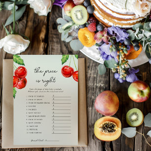 Cherry on top The Price is Right Baby Shower Game Holiday Card