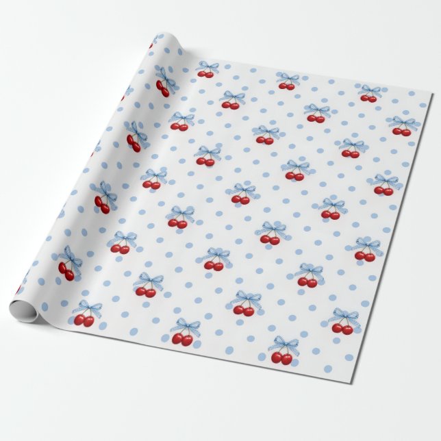 Cherry on Top Wrapping Paper (Unrolled)