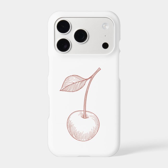 Cherry Outline iPhone Case | Minimal Line Art (Back)