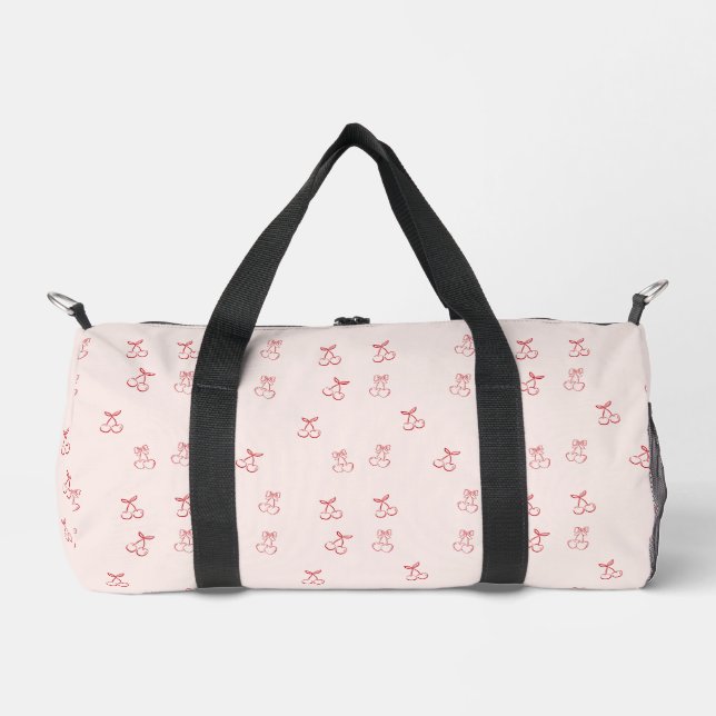 Cherry Outline Minimalism Duffle Bag (Front)