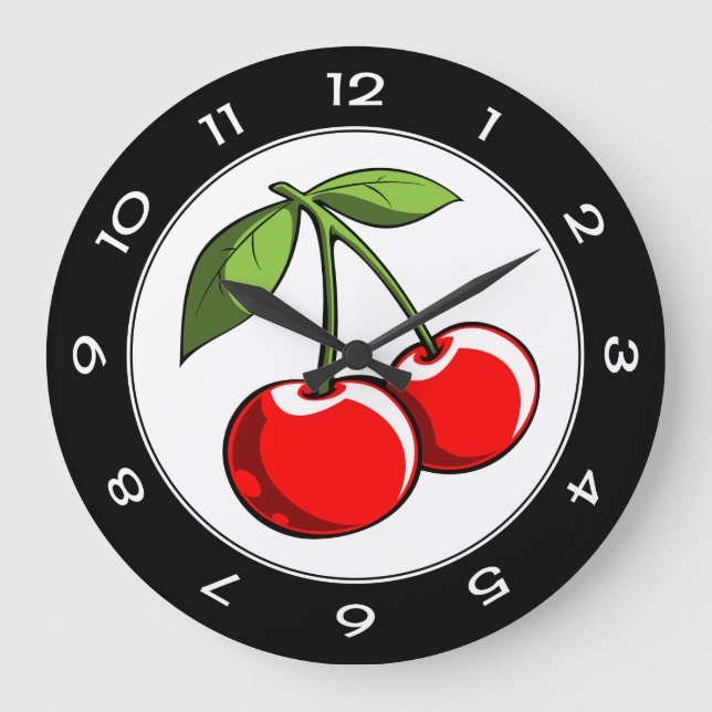 Cherry Pair Large Clock (Front)