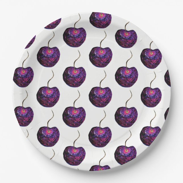 Cherry Paper Party Plates (Front)