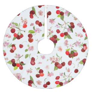Cherry Pattern 1 Brushed Polyester Tree Skirt
