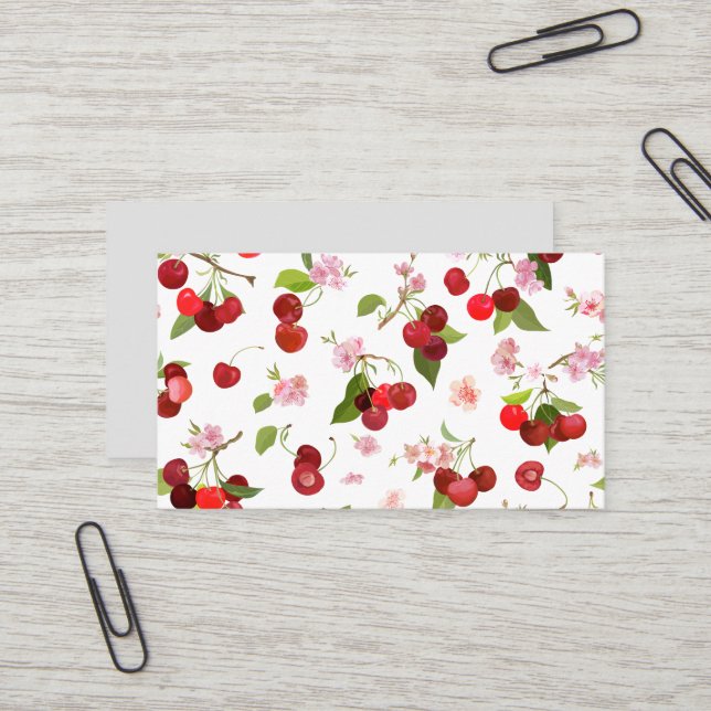Cherry Pattern 1 Business Card (Front/Back In Situ)