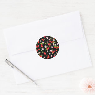 Cherry Pattern 1 Classic Round Sticker