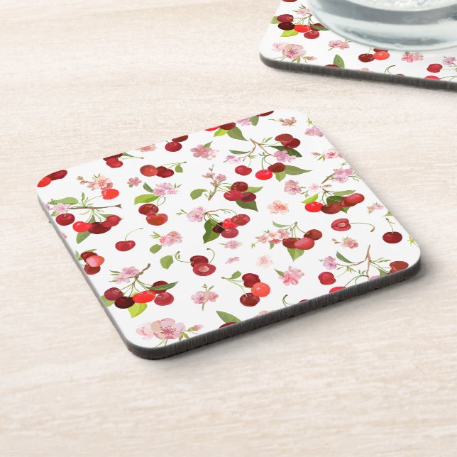 Cherry Pattern 1 Coaster (Left Side)