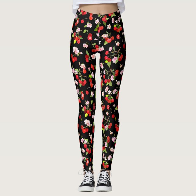 Cherry Pattern 1 Leggings (Front)