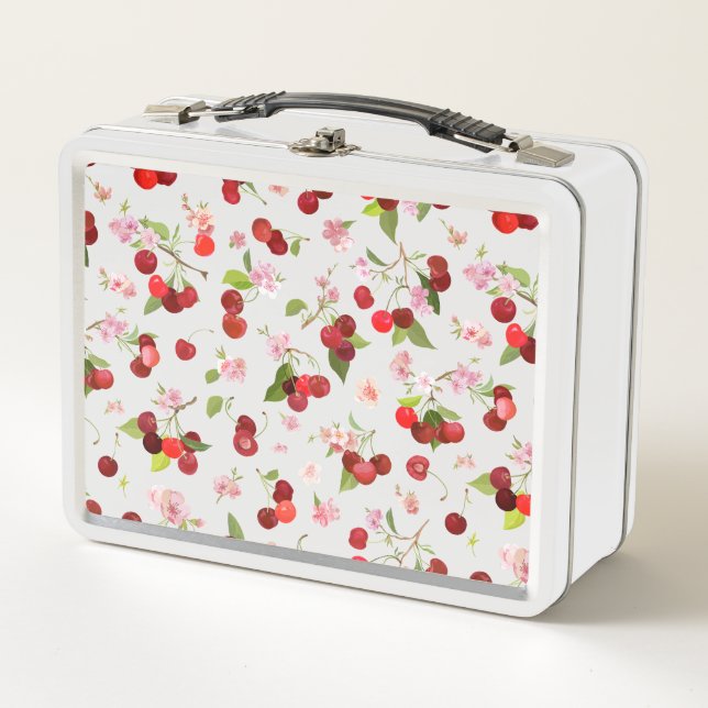 Cherry Pattern 1 Metal Lunch Box (Front)