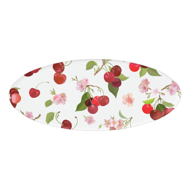 Cherry Pattern 1 Name Tag (Front)