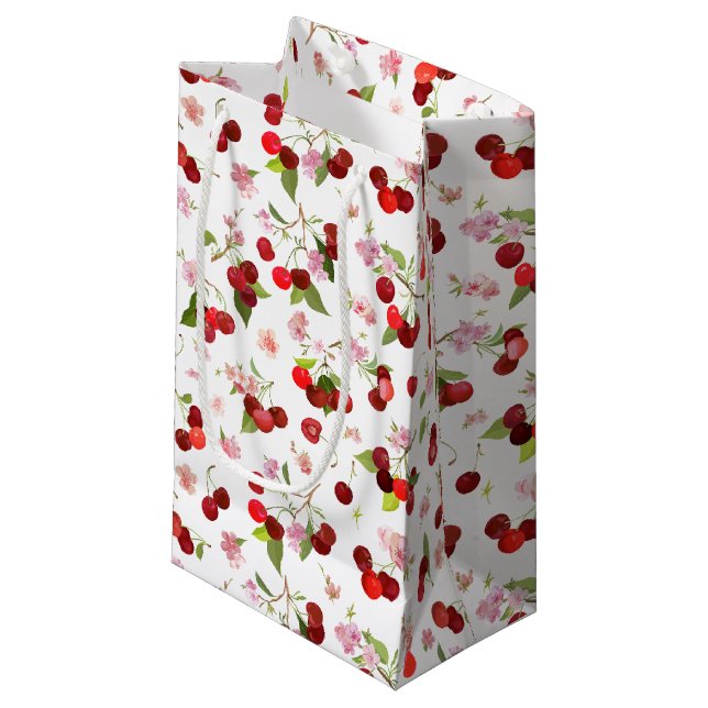 Cherry Pattern 1 Small Gift Bag (Front Angled)