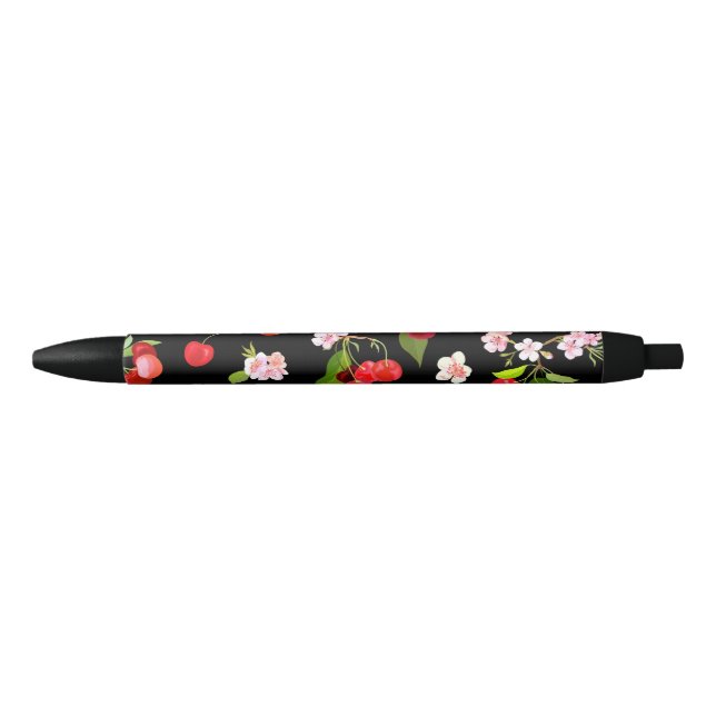 Cherry Pattern 2 Black Ink Pen (Front)