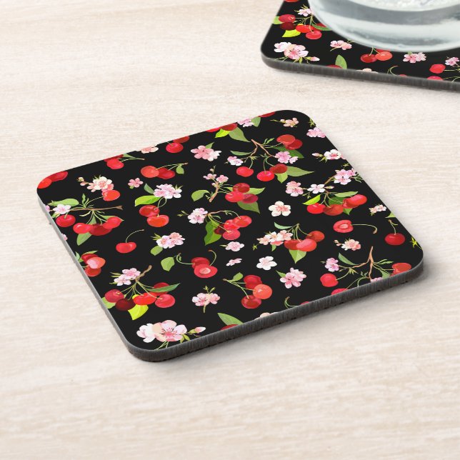 Cherry Pattern 2 Coaster (Left Side)