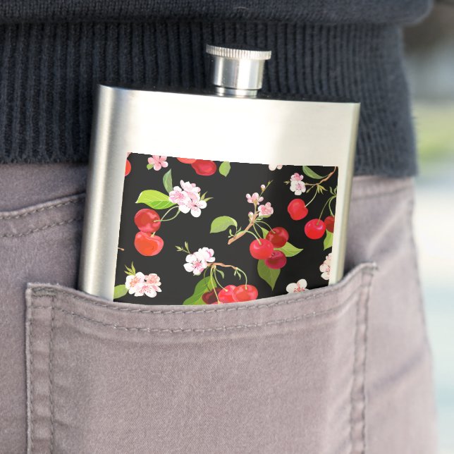 Cherry Pattern 2 Hip Flask (In Situ)