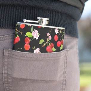 Cherry Pattern 2 Hip Flask