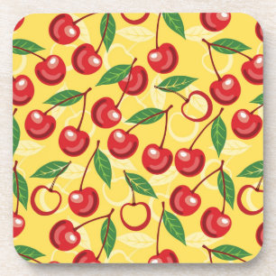 Cherry pattern coaster