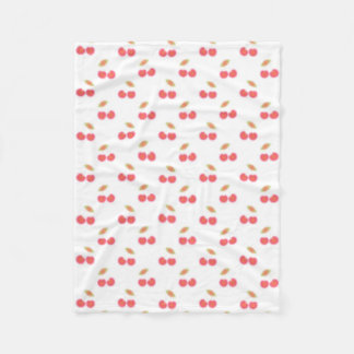 Cherry Pattern Design Fleece Blanket