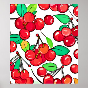 Cherry Pattern Design Poster