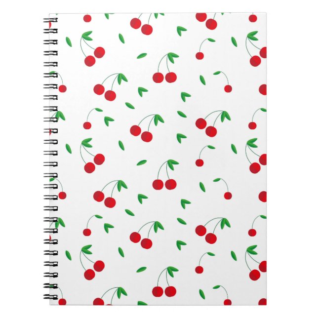 Cherry Pattern Easy Cherry Drawing Cherry Art Cher Notebook (Front)