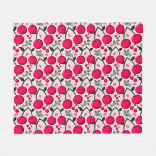 Cherry pattern  fleece blanket