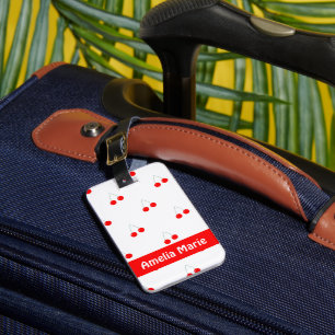 Cherry Pattern Fruit Personalise Luggage Tag