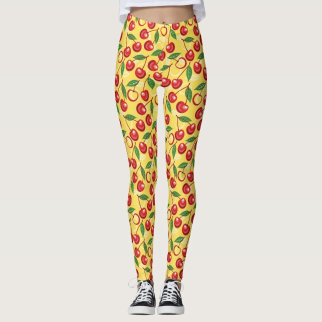 Cherry pattern leggings (Front)