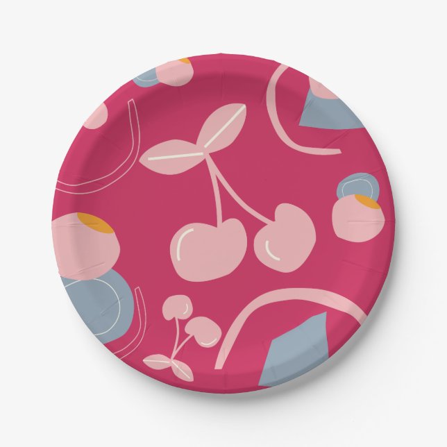 CHERRY PATTERN PAPER PLATE (Front)
