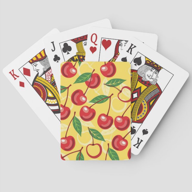 Cherry pattern playing cards (Back)