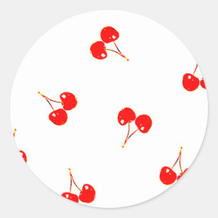 Cherry Pattern Pop Version Classic Round Sticker