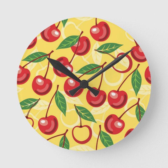 Cherry pattern round clock (Front)