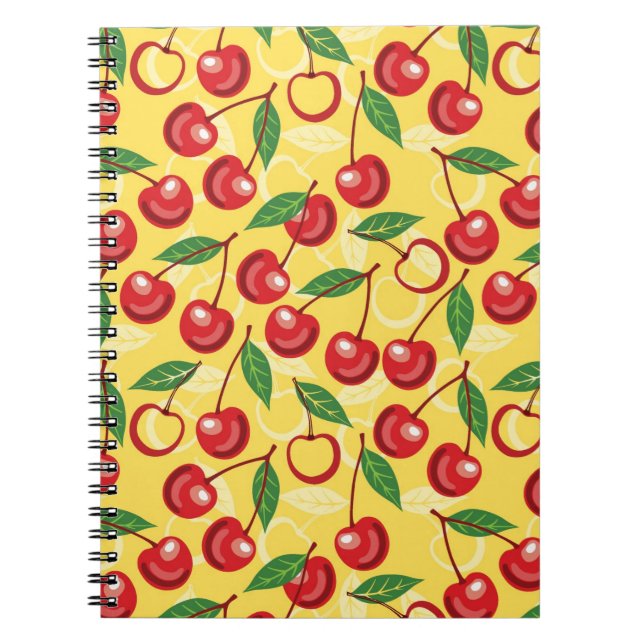 Cherry pattern spiral notebook (Front)