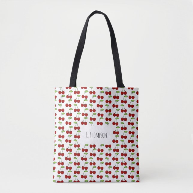 Cherry Pattern Tote Bag (Front)