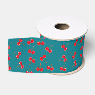 Cherry Pattern vivid Grosgrain Ribbon