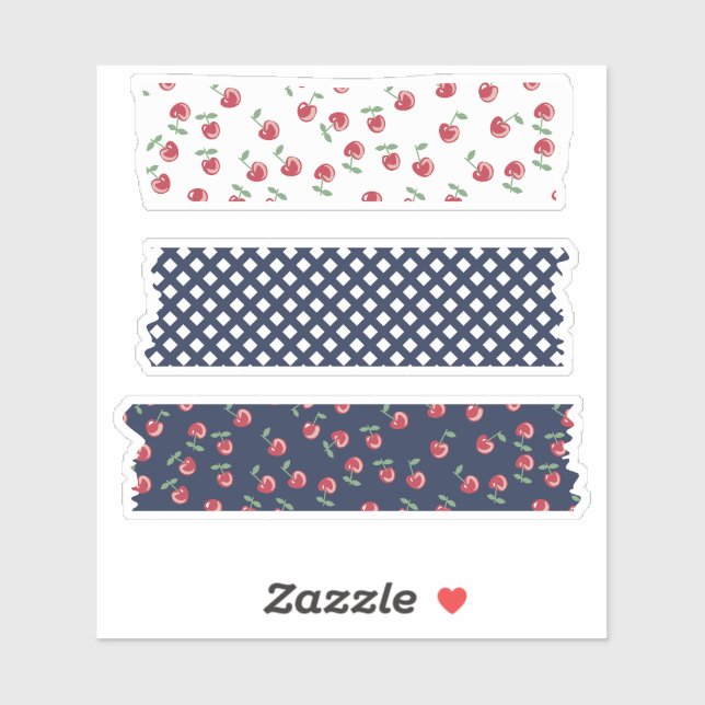 Cherry Pattern Washi Tape  (Sheet)