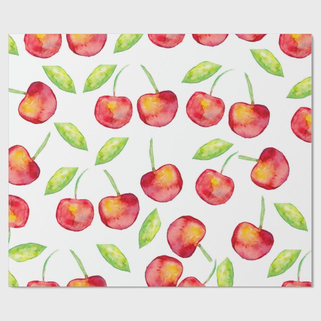 Cherry pattern Wrapping Paper (Flat)