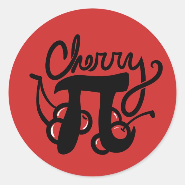 Cherry Pi Day Classic Round Sticker (Front)