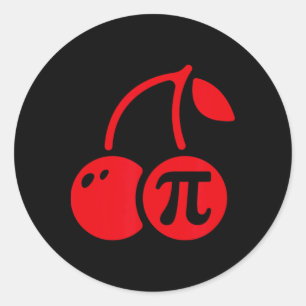 Cherry Pi Day Funny Math Nerd Pie Teacher 3.14 Classic Round Sticker