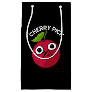 Cherry Pick Funny Fruit Pun Dark BG Small Gift Bag