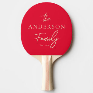 Cherry Picking Pink Hand Written Family Name Ping Pong Paddle
