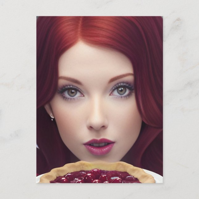 Cherry Pie Goddess Woman fantasy art Postcard (Front)