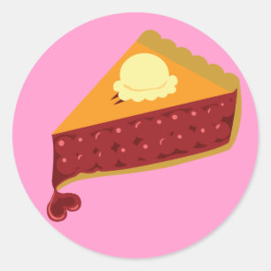Cherry Pie Heart Classic Round Sticker