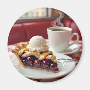 Cherry Pie, Vanilla Ice Cream & Coffee Magnet