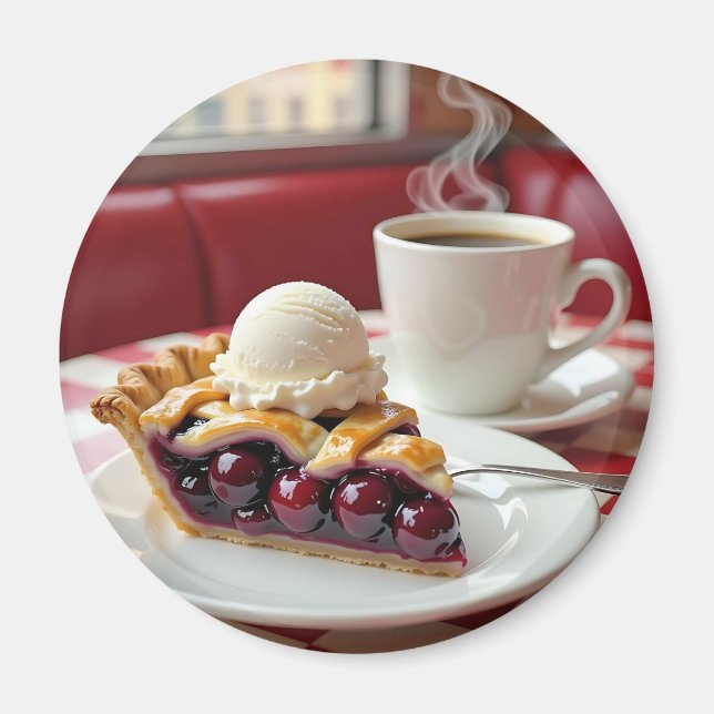 Cherry Pie, Vanilla Ice Cream & Coffee  Magnet (Front)