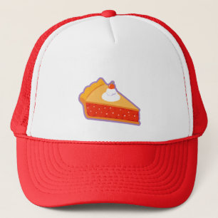 Cherry pie with whipped cream trucker hat